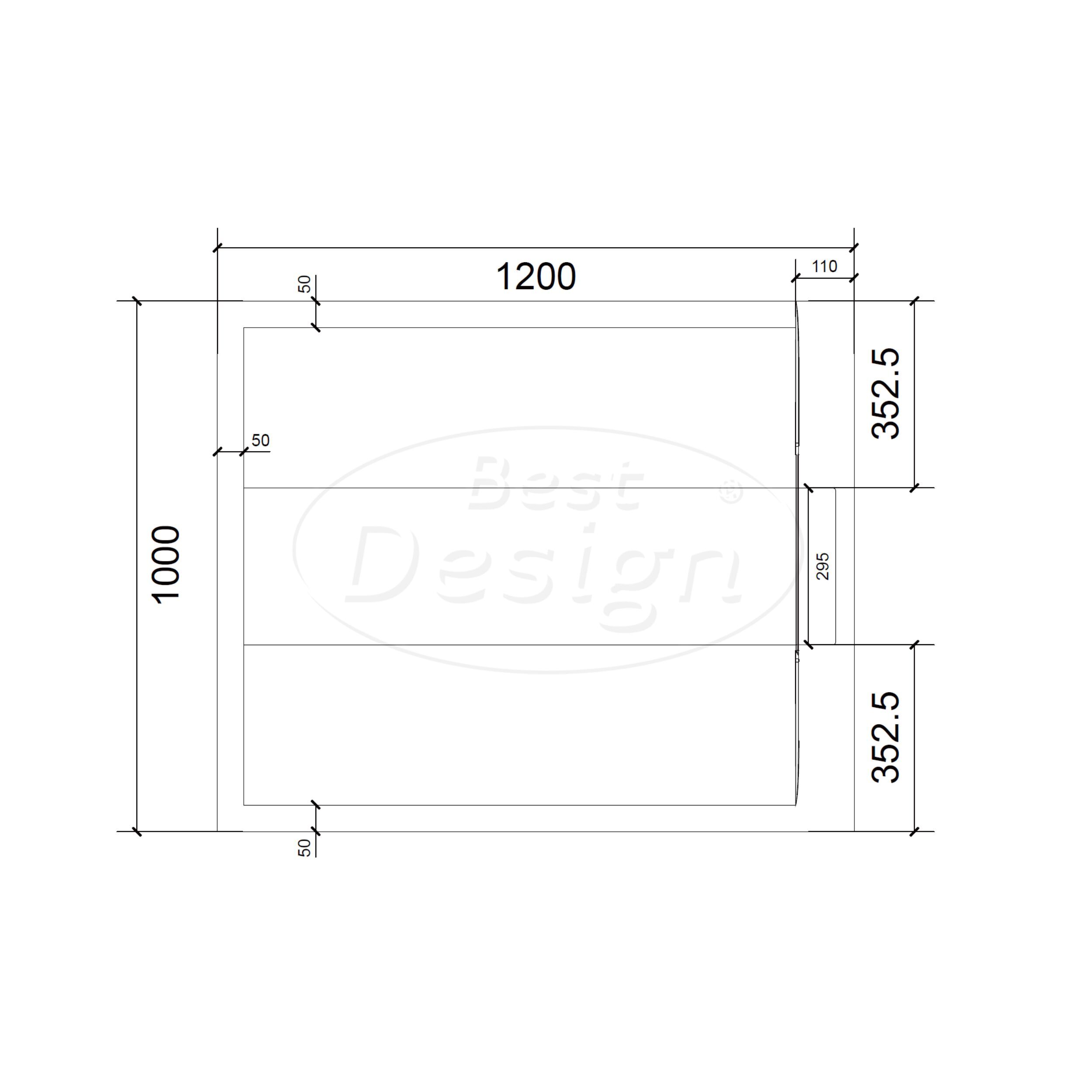Best-Design "Schutz" douchebak anti-slip composiet Mat-wit 120x100x3 cm - Artikelnr.: 4031100