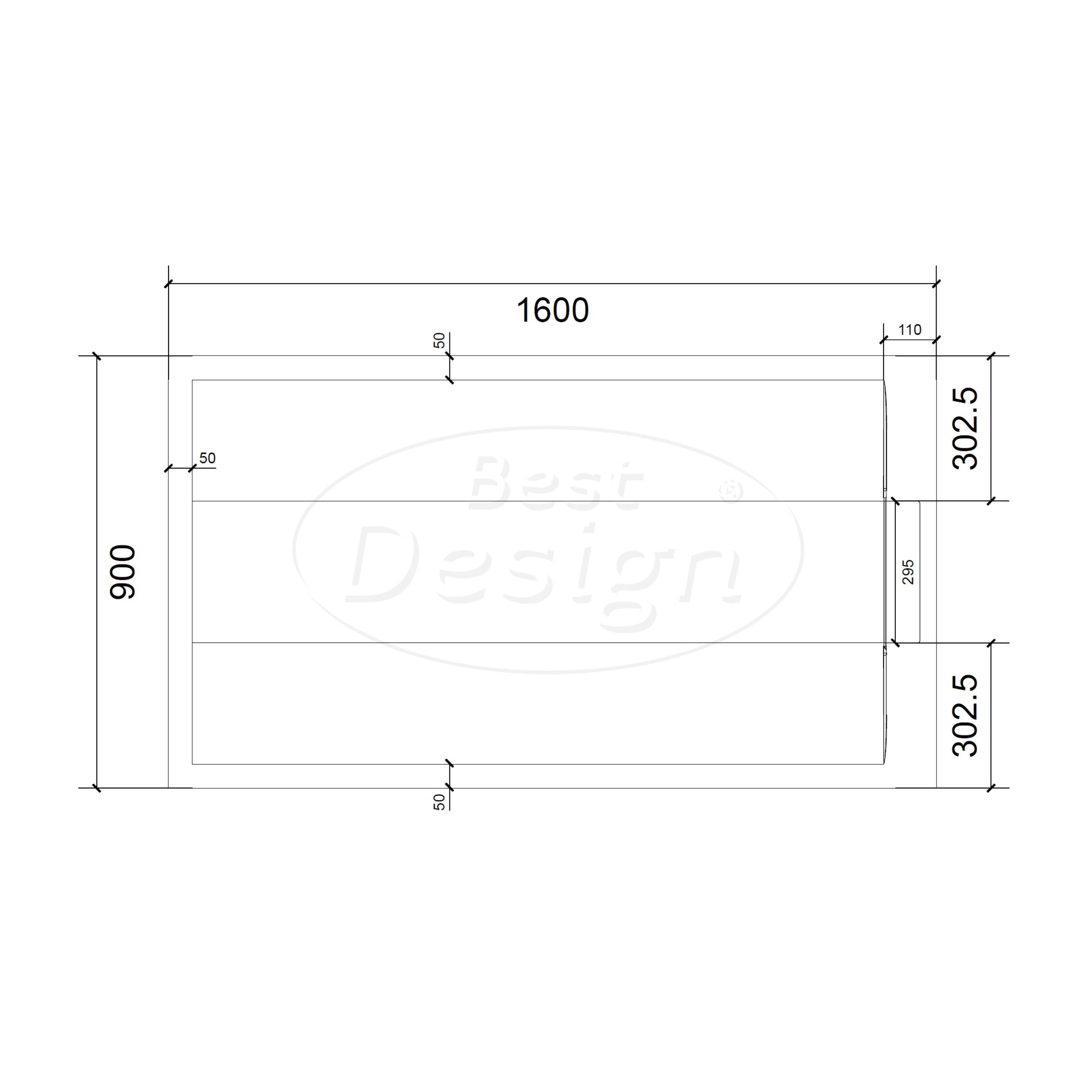 Best-Design "Schutz" douchebak anti-slip composiet Mat-wit 160x90x3 cm - Artikelnr.: 4031120