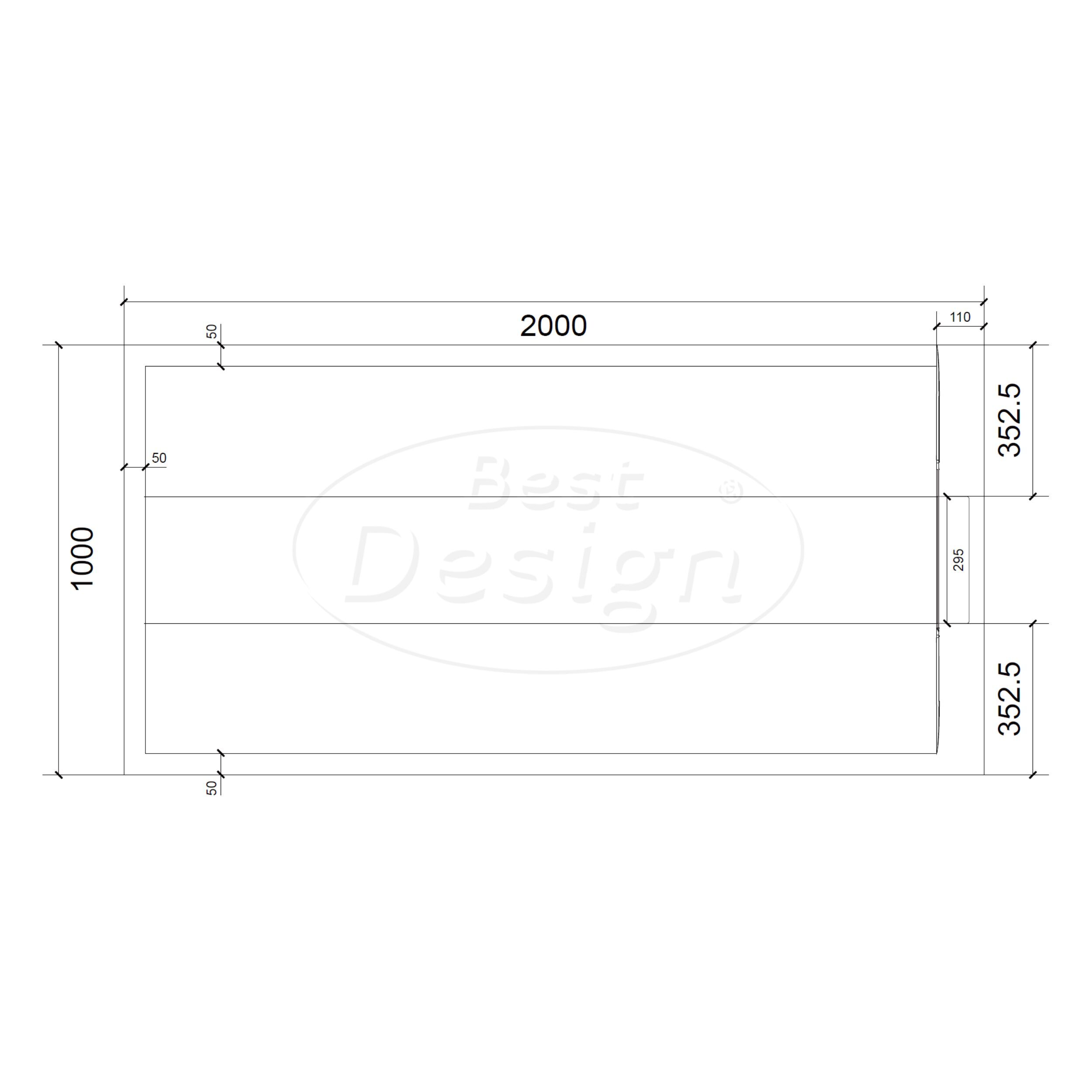 Best-Design "Schutz" douchebak anti-slip composiet Mat-wit 200x100x3 cm - Artikelnr.: 4031140