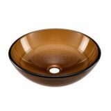 "Orvani" glazen waskom Ø 39,5 x 12,5 cm Gold tea - Artikelnr.: 4032130