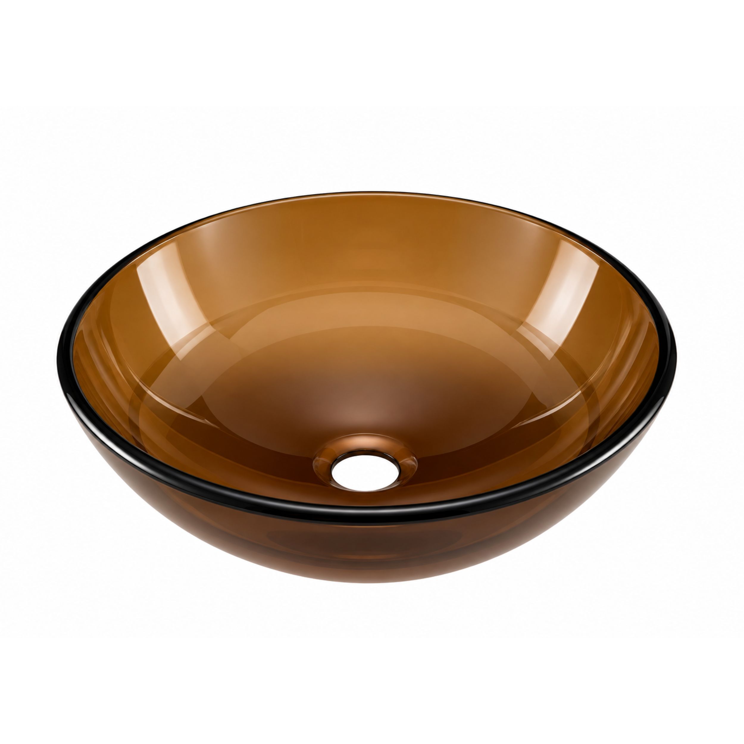 "Orvani" glazen waskom Ø 39,5 x 12,5 cm Gold tea - Artikelnr.: 4032130