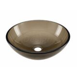 "Orvani" glazen waskom Ø 39,5 x 12,5 cm Grey tea - Artikelnr.: 4032140