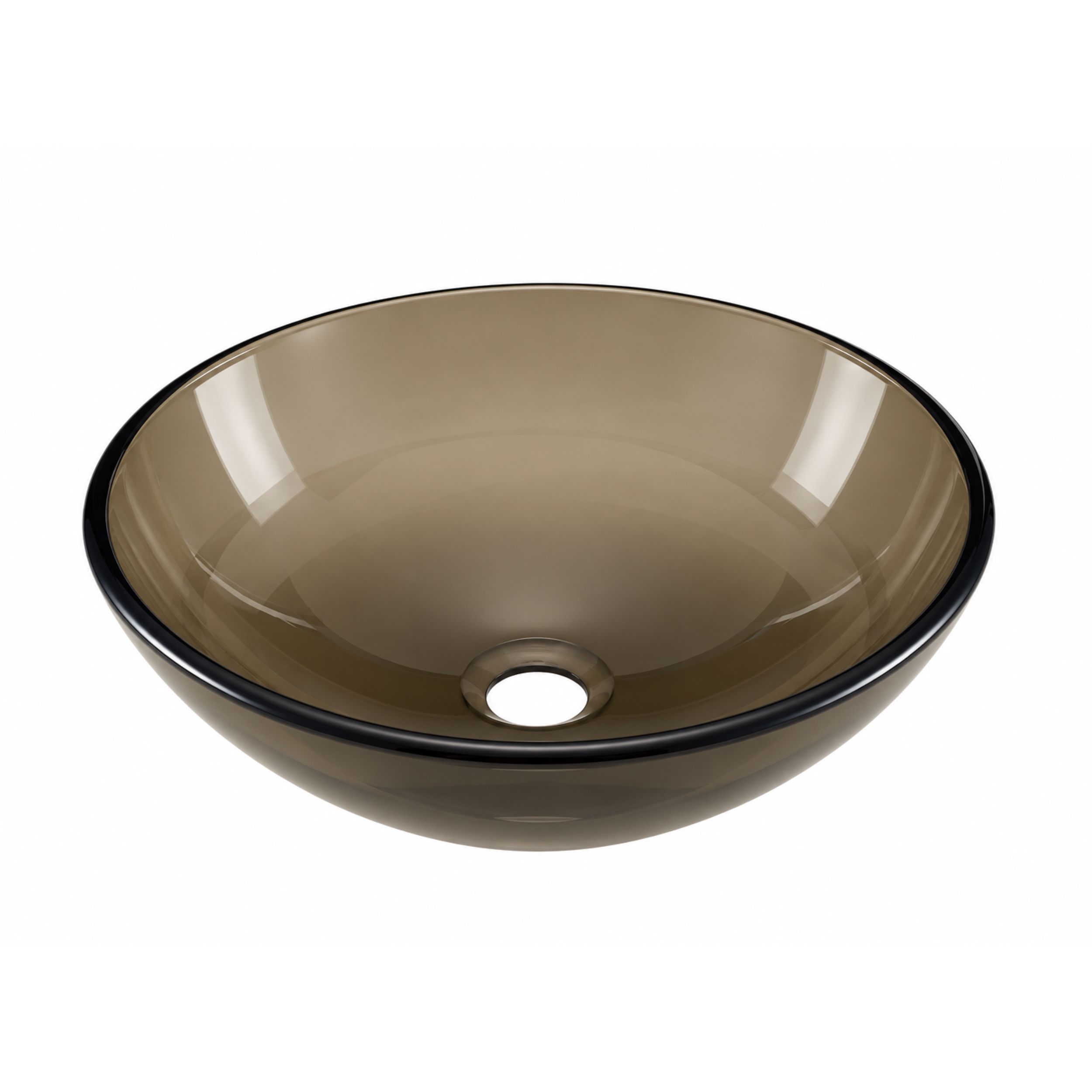 "Orvani" glazen waskom Ø 39,5 x 12,5 cm Grey tea - Artikelnr.: 4032140